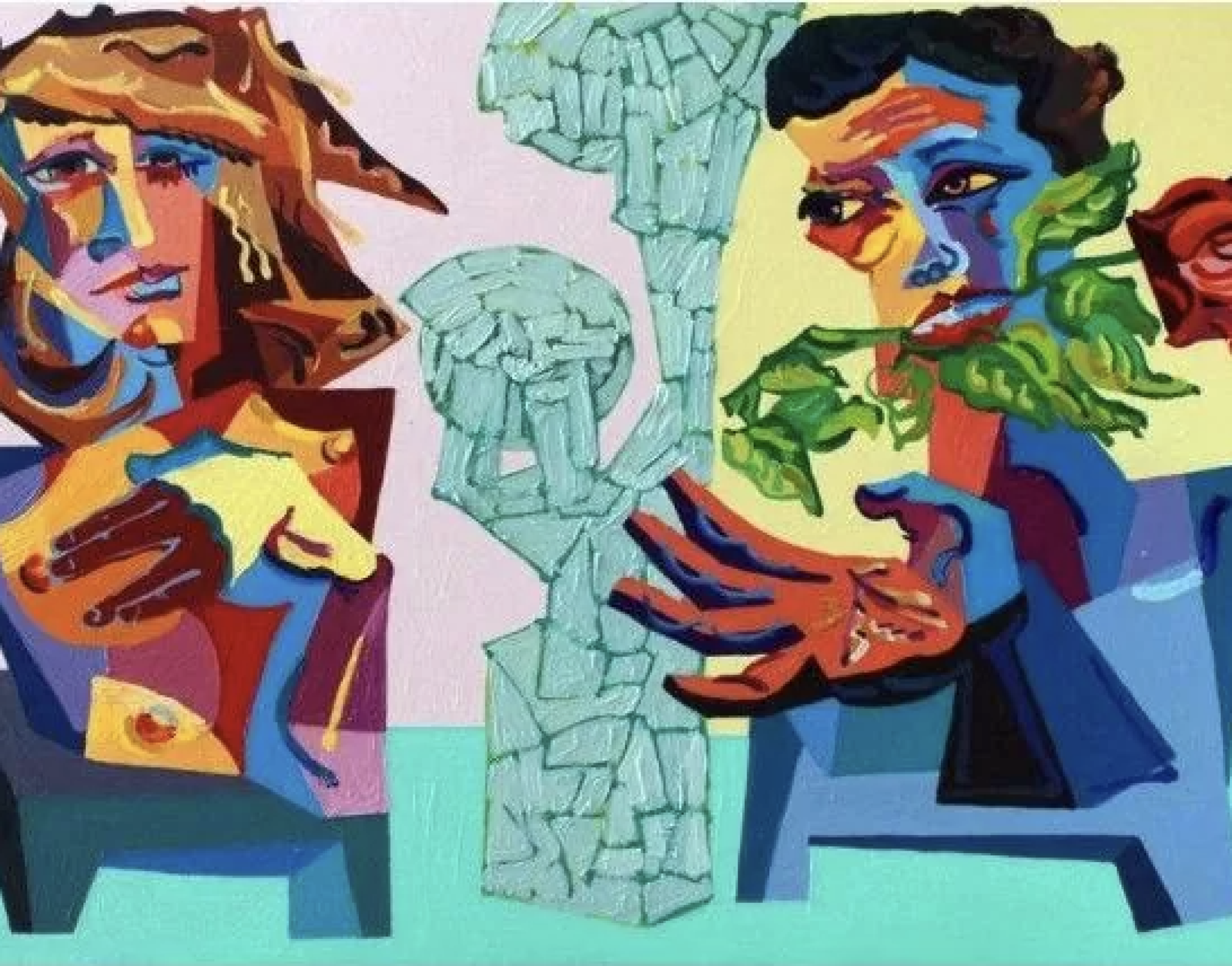 Rimvydas Pupelis „Liekam dviese“. Drobė, aliejus. 50×70 cm